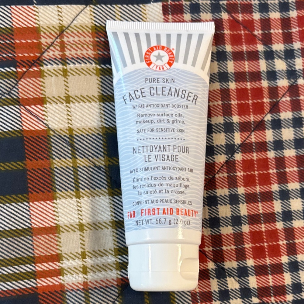 First Aid Beauty Pure Skin Face Cleanser - White and Red Accents